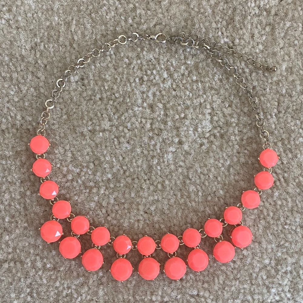 coral statement necklace